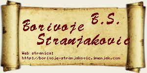 Borivoje Stranjaković vizit kartica